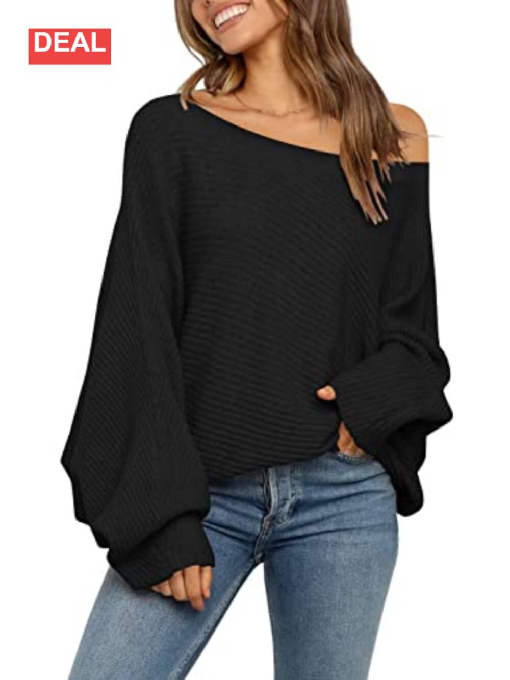 Mafulus Women Oversized Off Shoulder Knit Sweater Slouchy Fall Winter Top